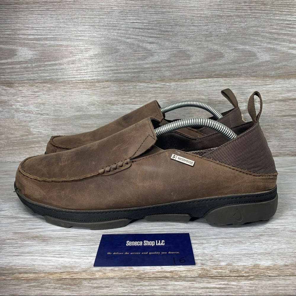 OluKai Men's Na'I Waterproof Moc Toe Slip On Loafers Sz 12